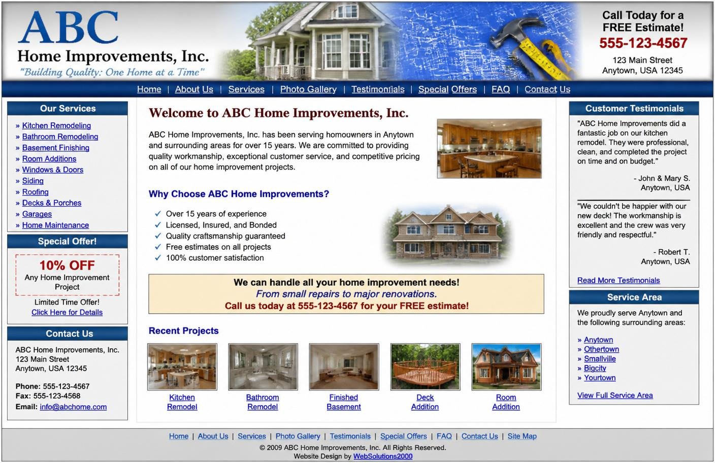 Outdated website before the redesign