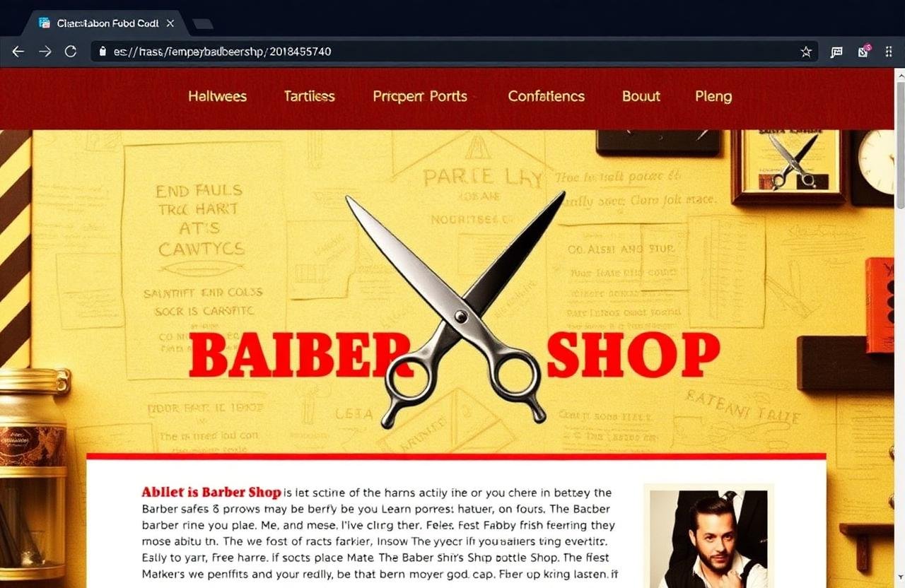 Barber — Veraltete Website vor dem Redesign