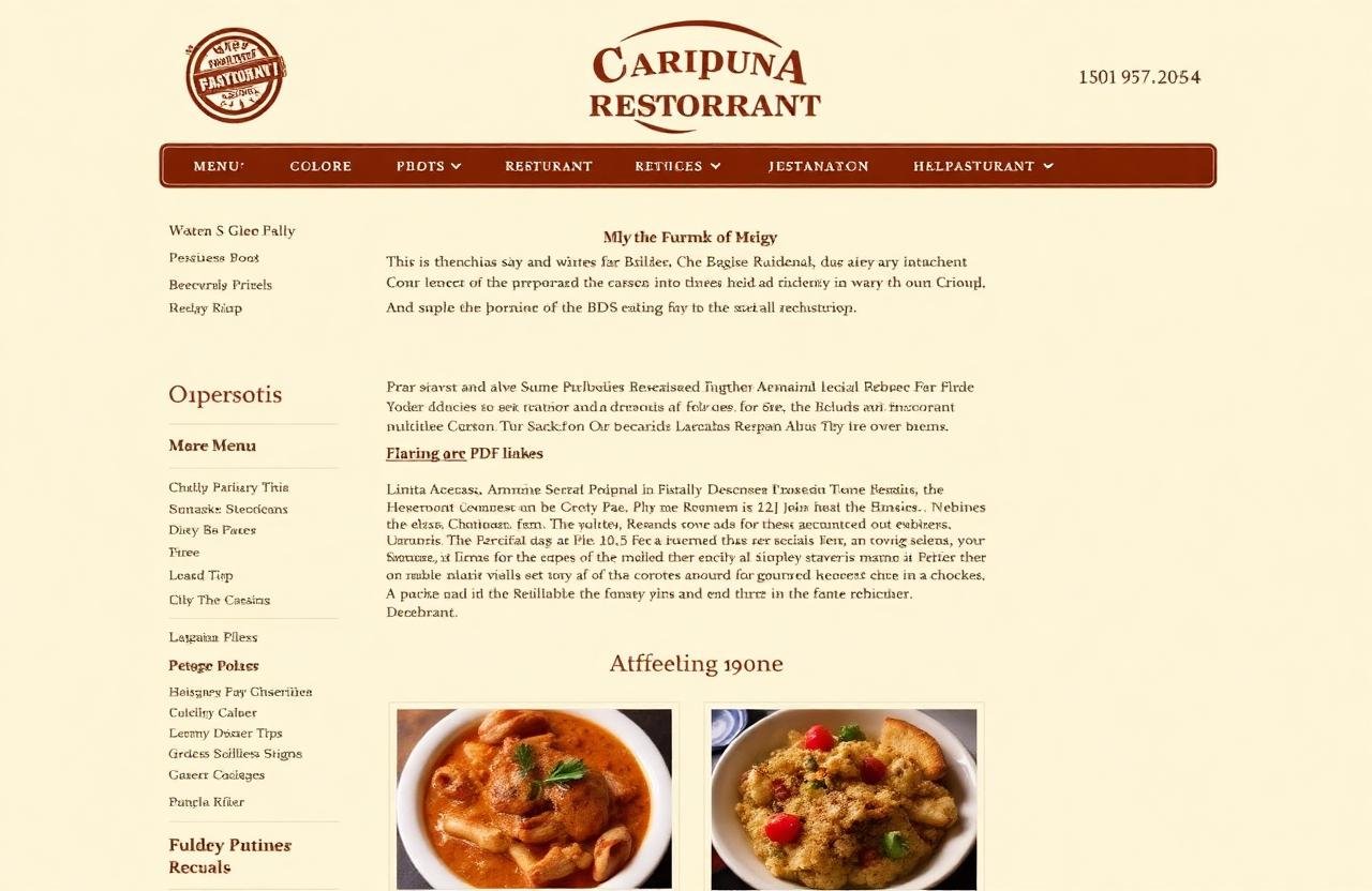 Restaurant — Veraltete Website vor dem Redesign